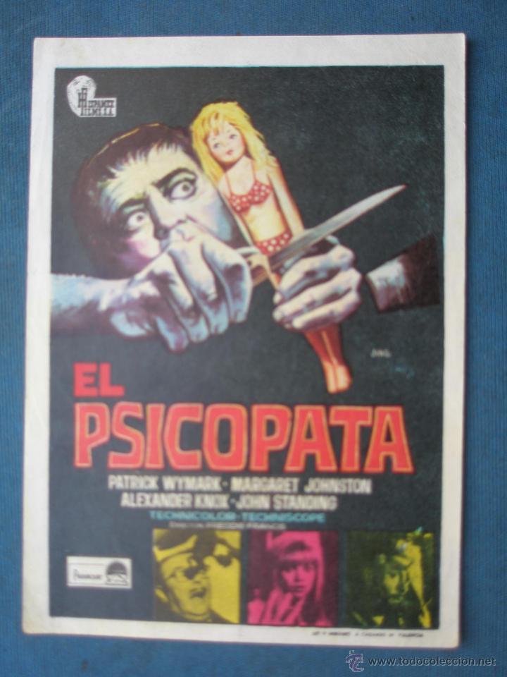 Cine: PROGRAMA DE MANO . EL PSICOPATA . SIN PUBLICIDAD . - Foto 1