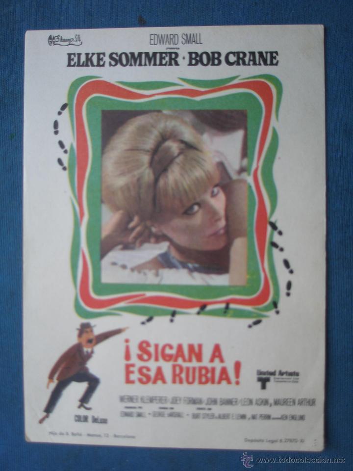 Cine: PROGRAMA DE MANO . SIGAN A ESA RUBIA . SIN PUBLICIDAD . - Foto 1