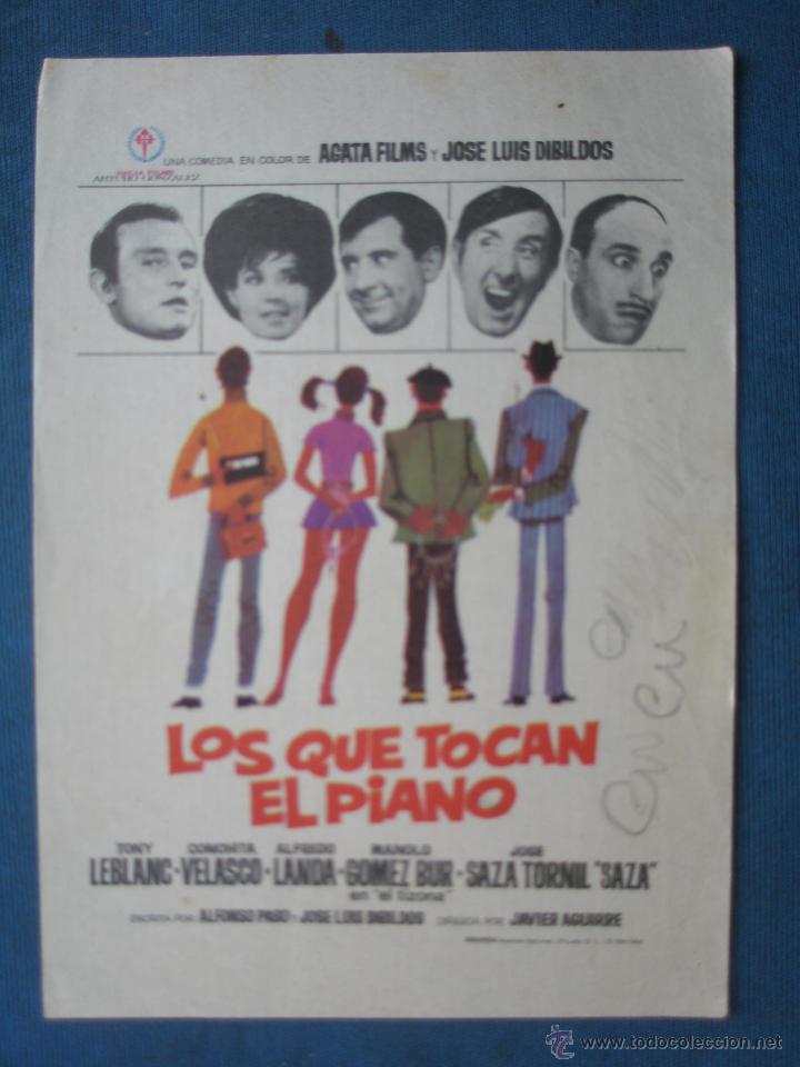 Cine: PROGRAMA DE MANO . LOS QUE TOCAN EL PIANO . SIN PUBLICIDAD . - Foto 1