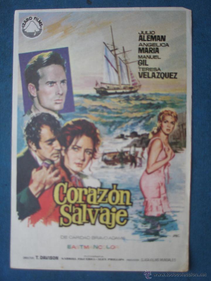 Cine: PROGRAMA DE MANO . CORAZON SALVAJE . SIN PUBLICIDAD . - Foto 1