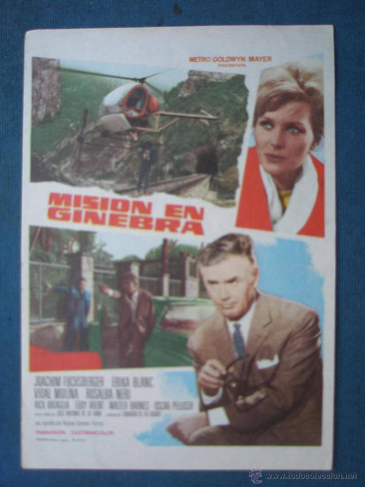 Cine: PROGRAMA DE MANO . MISION EN GINEBRA . SIN PUBLICIDAD . - Foto 1