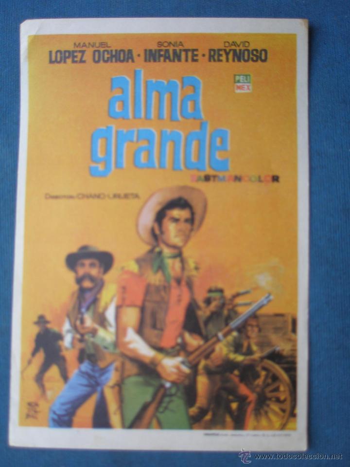 Cine: PROGRAMA DE MANO . ALMA GRANDE . SIN PUBLICIDAD . - Foto 1