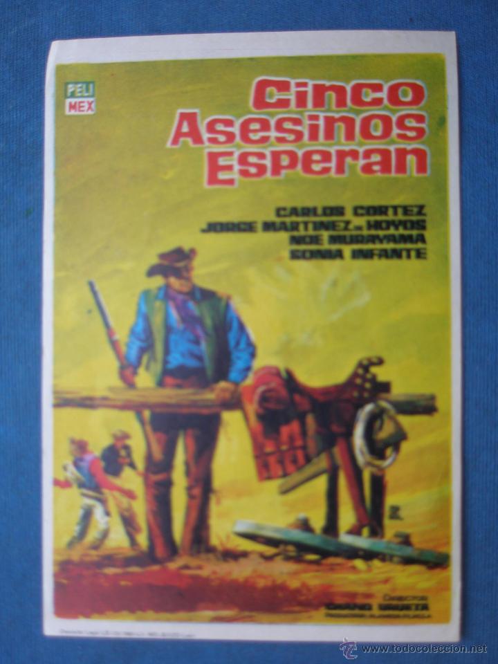 Cine: PROGRAMA DE MANO . CINCO ASESINOS ESPERAN . SIN PUBLICIDAD . - Foto 1