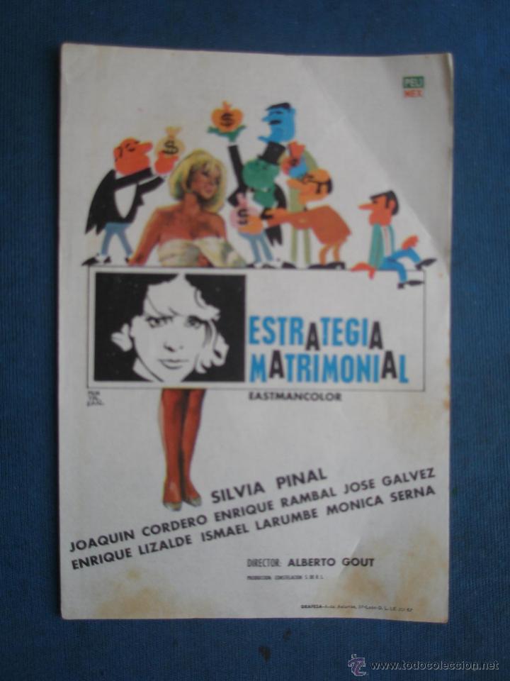 Cine: PROGRAMA DE MANO . ESTRATEGIA MATRIMONIAL . SIN PUBLICIDAD . - Foto 1