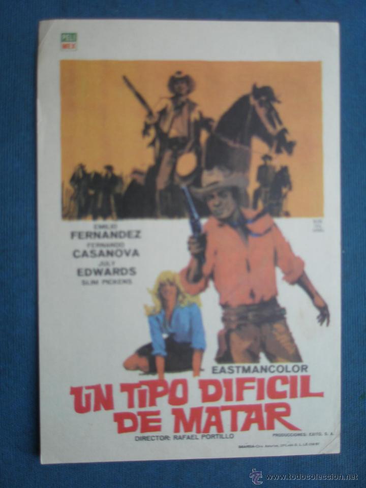 Cine: PROGRAMA DE MANO . UN TIPO DIFICIL DE MATAR . SIN PUBLICIDAD . - Foto 1