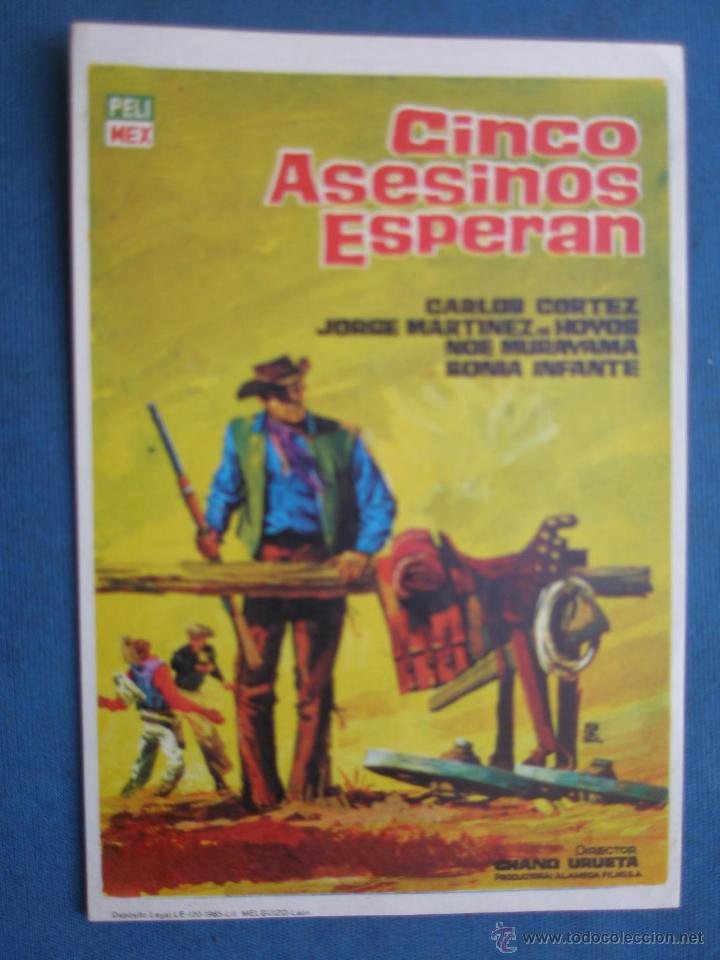 Cine: PROGRAMA DE MANO . CINCO ASESINOS ESPERAN . SIN PUBLICIDAD . - Foto 1
