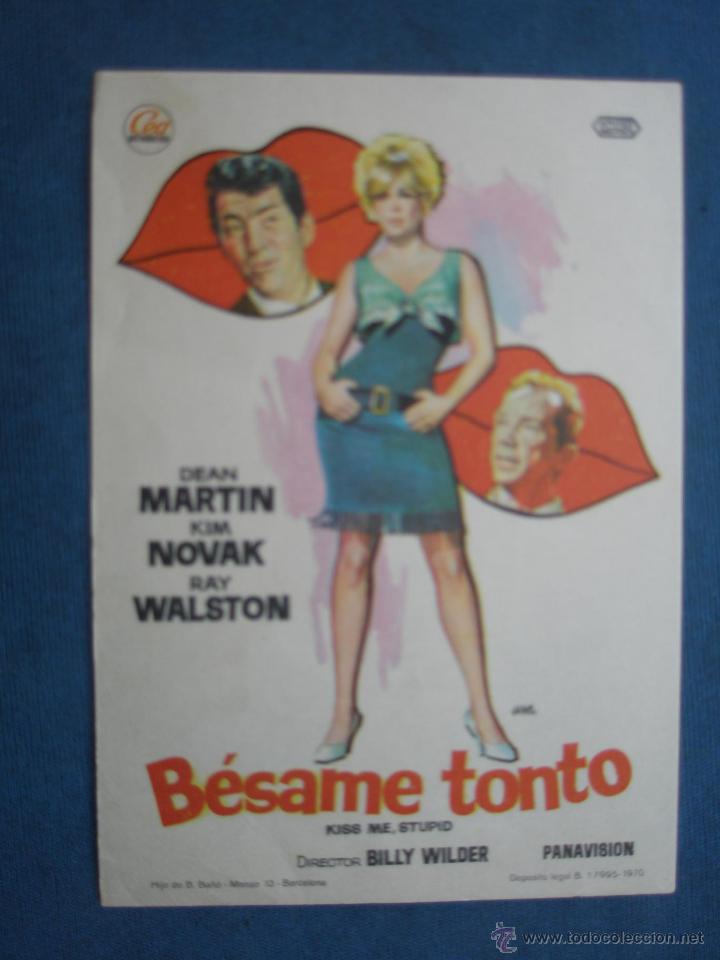 Cine: PROGRAMA DE MANO . B&Eacute;SAME TONTO . SIN PUBLICIDAD . - Foto 1