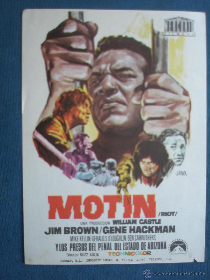 Cine: PROGRAMA DE MANO . MOTIN . SIN PUBLICIDAD . - Foto 1