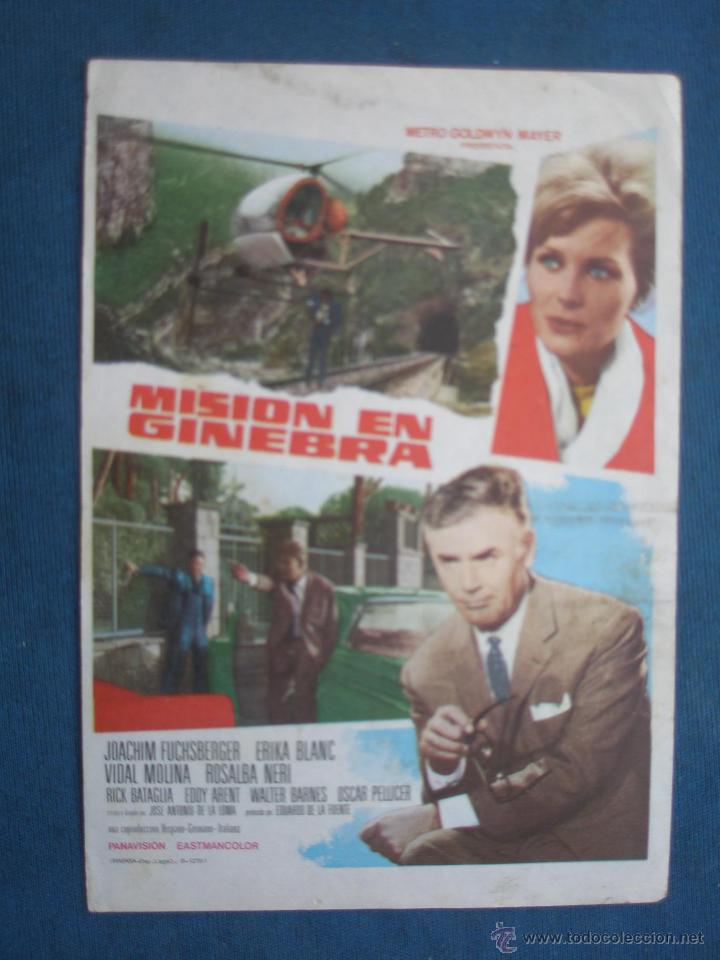 Cine: PROGRAMA DE MANO . MISION EN GINEBRA . SIN PUBLICIDAD . - Foto 1