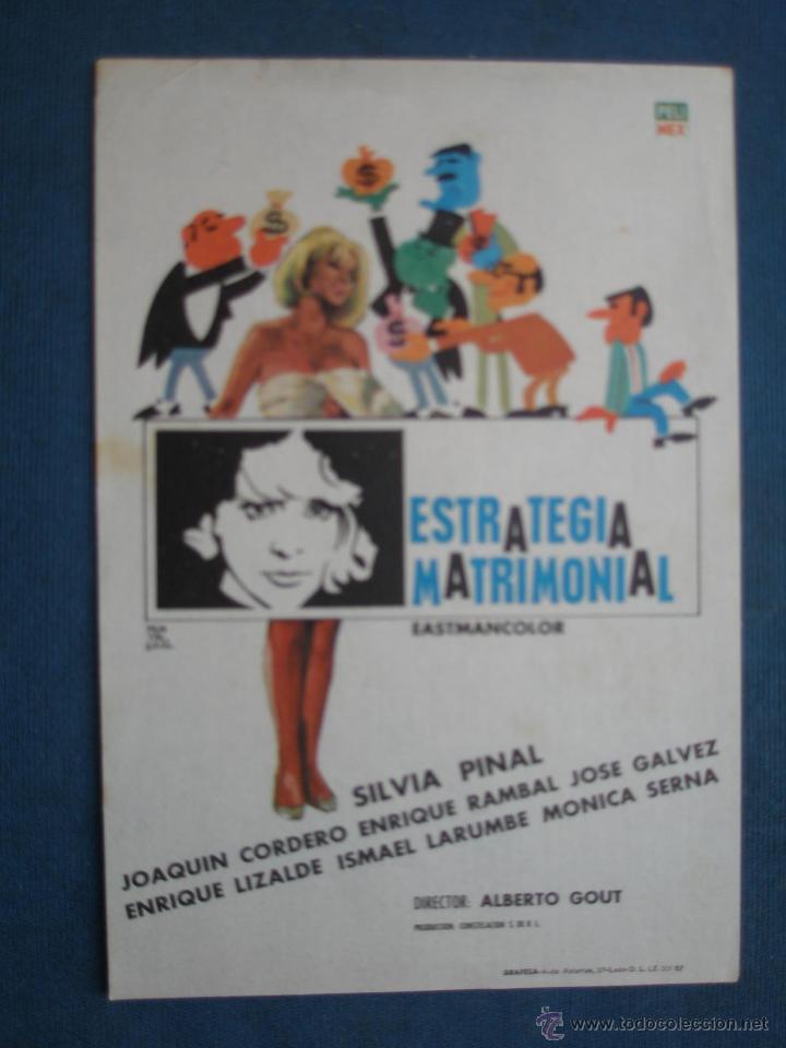 Cine: PROGRAMA DE MANO . ESTRATEGIA MATRIMONIAL . SIN PUBLICIDAD . - Foto 1