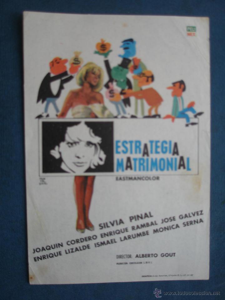 Cine: PROGRAMA DE MANO . ESTRATEGIA MATRIMONIAL . SIN PUBLICIDAD . - Foto 1