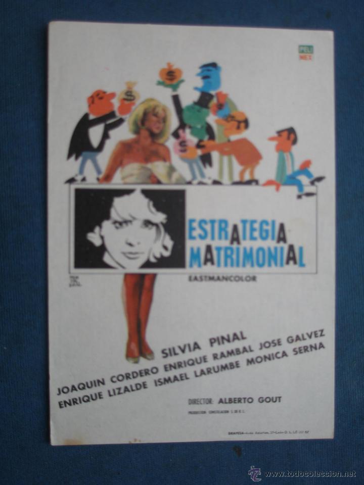 Cine: PROGRAMA DE MANO . ESTRATEGIA MATRIMONIAL . SIN PUBLICIDAD . - Foto 1