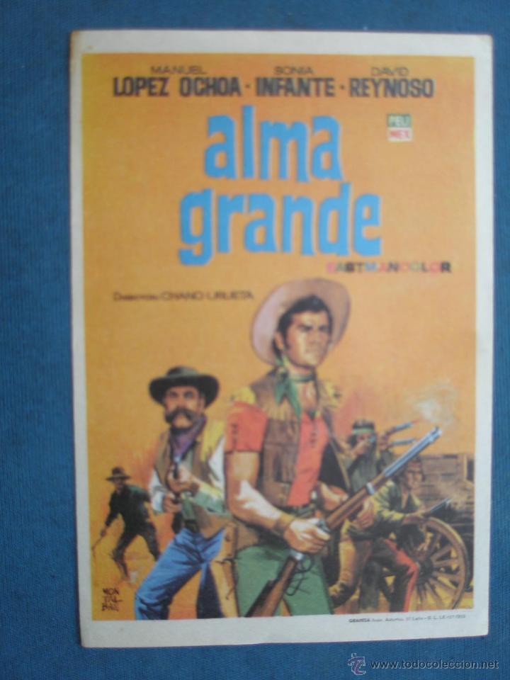Cine: PROGRAMA DE MANO . ALMA GRANDE . SIN PUBLICIDAD . - Foto 1