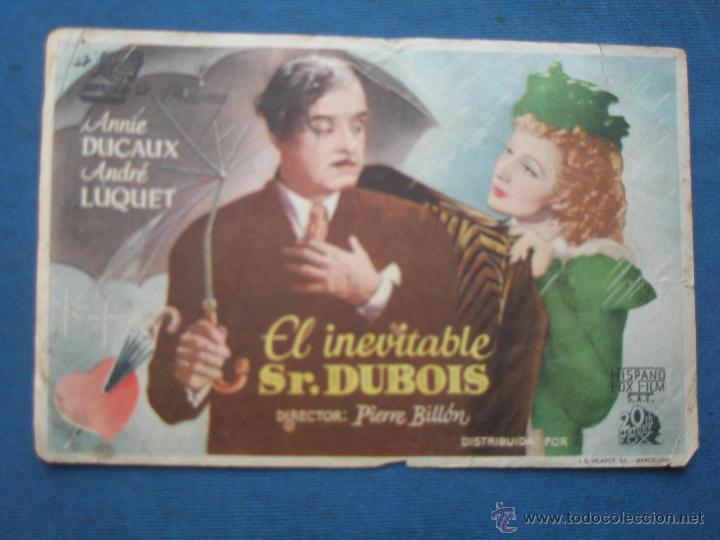 Cine: PROGRAMA DE MANO . EL INEVITABLE SR. DUBOIS . SIN PUBLICIDAD . - Foto 1