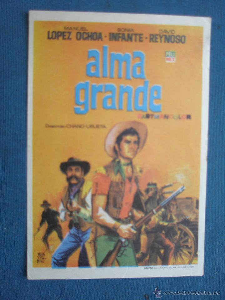 Cine: PROGRAMA DE MANO . ALMA GRANDE . SIN PUBLICIDAD . - Foto 1