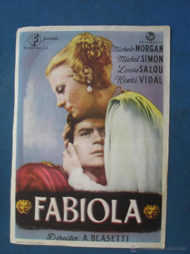 Cine: ANTIGUO PROGRAMA , FABIOLA . SIN PUBLICIDAD EN EL DORSO. - Foto 1