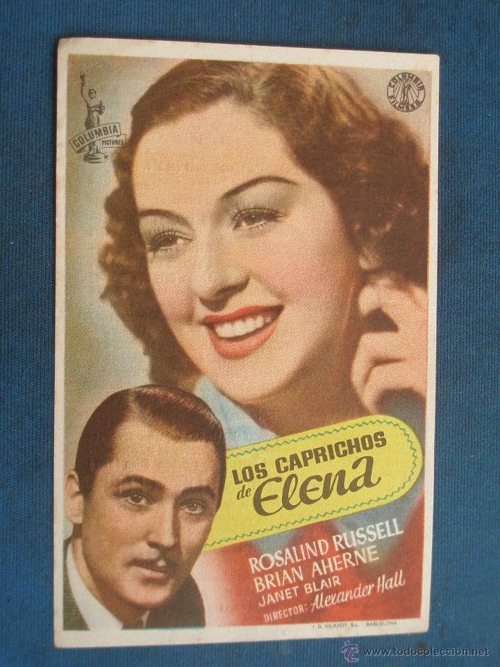 Cine: PROGRAMA DE MANO . LOS CAPRICHOS DE ELENA , CON PUBLICIDAD . - Foto 1