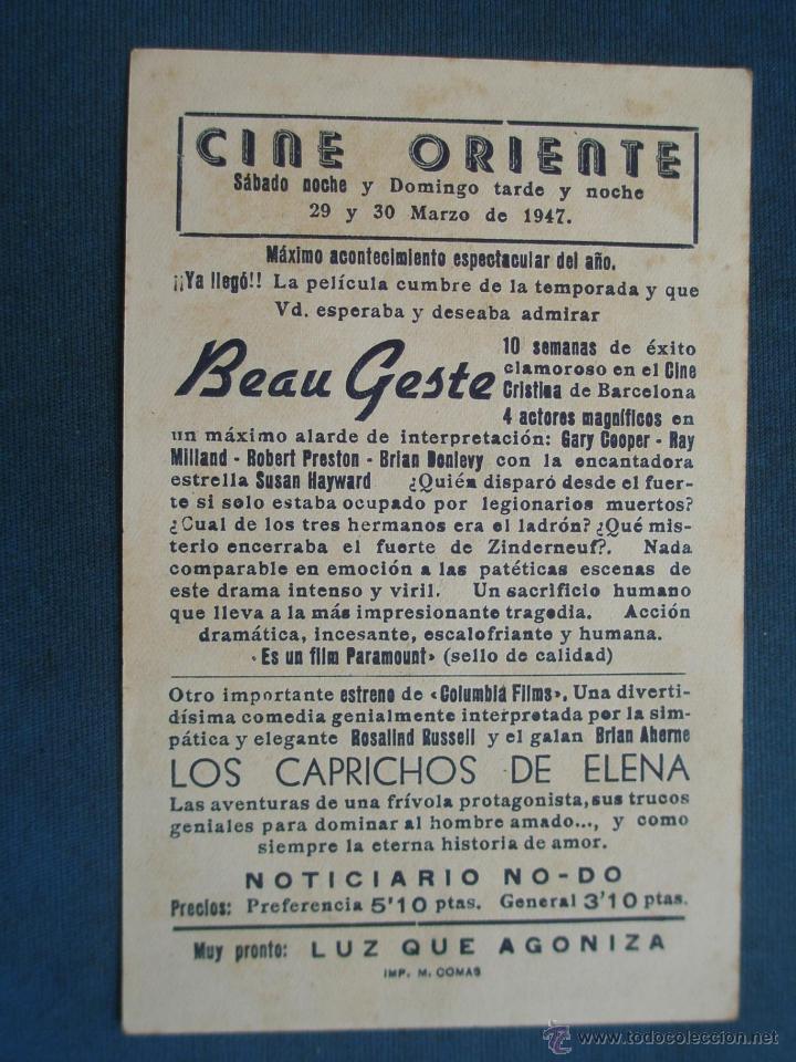 Cine: PROGRAMA DE MANO . LOS CAPRICHOS DE ELENA , CON PUBLICIDAD . - Foto 2