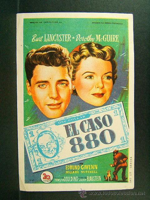 Cine: CINE BAILE MERCANTIL-BA&Ntilde;OLAS-EL CASO 880-EDMUND GOULDING-BURT LANCASTER-DOROTHY MCGUIRE-SOLIGO-1953.