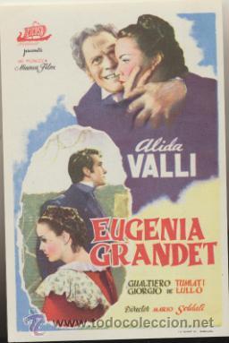 Folhetos de m&atilde;o de filmes antigos de cinema: Eugenia Grandet. Sencillo de Cicosa.