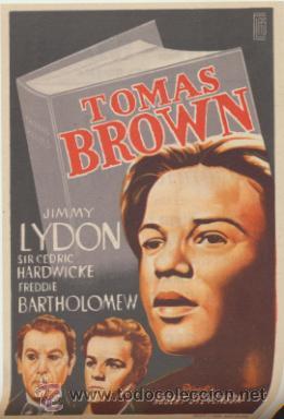 Folhetos de m&atilde;o de filmes antigos de cinema: Tomas Brown. Sencillo de El&iacute;as.  Cine Mari - Le&oacute;n  1947.
