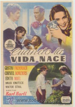 Folhetos de m&atilde;o de filmes antigos de cinema: Cuando la vida nace. Sencillo de Cifesa.
