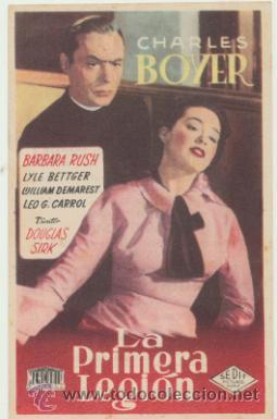  Foglietti di film di film antichi di cinema: La Primera Legi&oacute;n. Sencillo de Mercurio.  Cinema Valira - Seo de Urgel  1952.