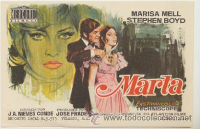  Foglietti di film di film antichi di cinema: Marta. Sencillo de Mercurio.