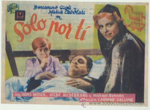  Foglietti di film di film antichi di cinema: Solo por t&iacute;. Sencillo de Ufisa. Cine Recretivo - Lluchmayor.
