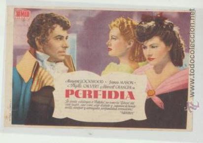  Foglietti di film di film antichi di cinema: Perfidia. Sencillo de Mercurio.  Cinema Goyas - Valladolid.