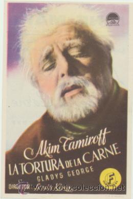  Foglietti di film di film antichi di cinema: La Tortura de la Carne. Sencillo de Paramount. Cine Mari - Le&oacute;n 1946. &iexcl;IMPECABLE!