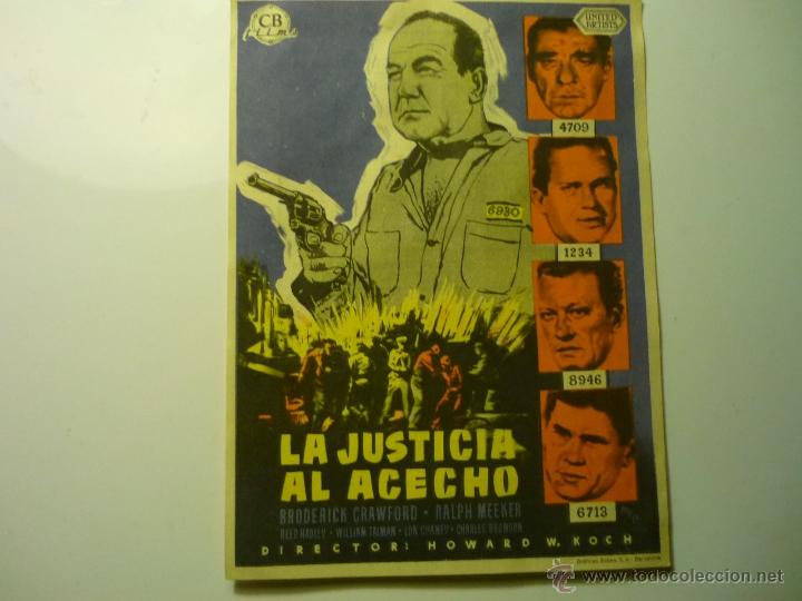 Cine: programa la justicia al acecho .-broderick crawford.- publicidad--bb - Foto 1