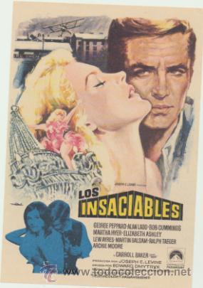  Foglietti di film di film antichi di cinema: Los insaciables. Sencillo de Paramount.  &iexcl;IMPECABLE!
