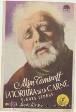  Foglietti di film di film antichi di cinema: La Tortura de la Carne. Sencillo de Paramount. cine Espronceda  1946.