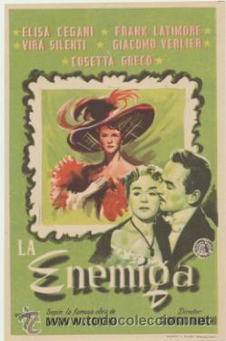  Foglietti di film di film antichi di cinema: La Enemiga. Sencillo de Capitolio.