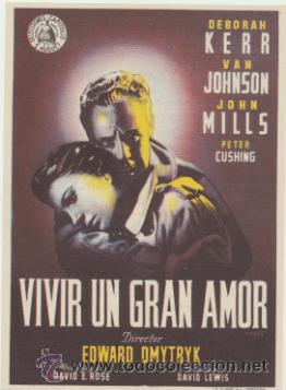  Foglietti di film di film antichi di cinema: Vivir un Gran amor. Sencillo de Capitolio.  Teatro Regio - Yecla.