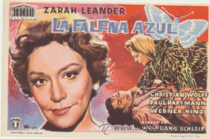  Foglietti di film di film antichi di cinema: La Falena azul. Sencillo de Mercurio.