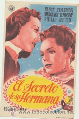  Foglietti di film di film antichi di cinema: El Secreto de su hermana. Sencillo de Capitolio.