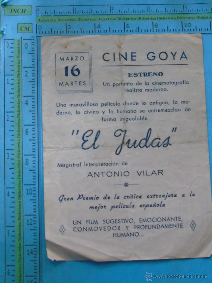 Cine: PROGRAMA DE MANO. CINE. PEL&Iacute;CULA. EL JUDAS. CINE GOYA - Foto 2