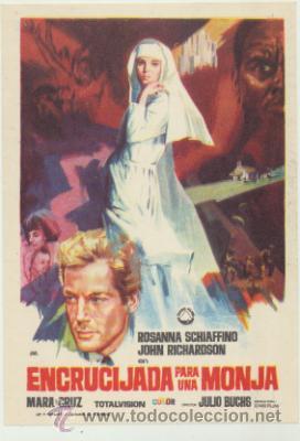 Folhetos de m&atilde;o de filmes antigos de cinema: Encrucijada para una monja. Sencillo de Izaro films.
