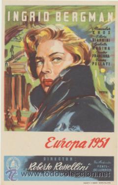 Folhetos de m&atilde;o de filmes antigos de cinema: Europa 1951. Sencillo de Capitolio.