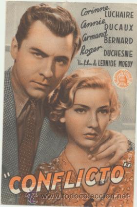  Flyers Publicitaires de films Anciens: Conflicto. Doble de Capitolio.  Gran TEatro Nacional  1945.