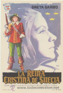 Folhetos de m&atilde;o de filmes antigos de cinema: La Reina Cristina de Suecia. Sencillo de Suevia Films.  &iexcl;IMPECABLE!