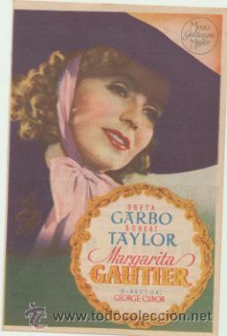 Folhetos de m&atilde;o de filmes antigos de cinema: Margarita Gautier. Sencillo de MGM. Cines Novedades,Viladecans - Castelldefels  -