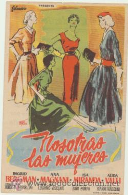 Folhetos de m&atilde;o de filmes antigos de cinema: Nosotras las mujeres. Sencillo de Filmax.  Cine Gardenio - Ayamonte.