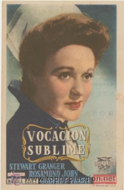 Folhetos de m&atilde;o de filmes antigos de cinema: Vocaci&oacute;n Sublime. Sencillo de Chamart&iacute;n. Teatro Iris - Avil&eacute;s  1947.