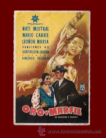 Cine: ORO Y MARFIL - PROGRAMA DE CINE ORIGINAL A&Ntilde;O 1947 - SIN PUBLICIDAD - Foto 1