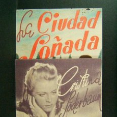 Cine: CINE MUNDIAL-LA CIUDAD SOÑADA-VEIT HARLAN-CRISTINA SODERBAUM-PAUL KLINGER-CINEMA-1944.. Lote 45613060