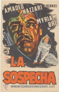  Foglietti di film di film antichi di cinema: La sospecha. Sencillo de Ifisa.