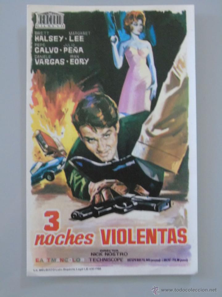 Cine: PROGRAMA DE MANO. CINE. PEL&Iacute;CULA. 3 NOCHES VIOLENTAS - Foto 1